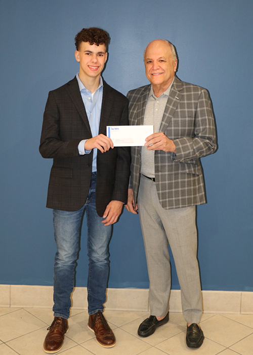 Scholarship winner Evan Boice with MHV President and CEO, Wayne Winkler