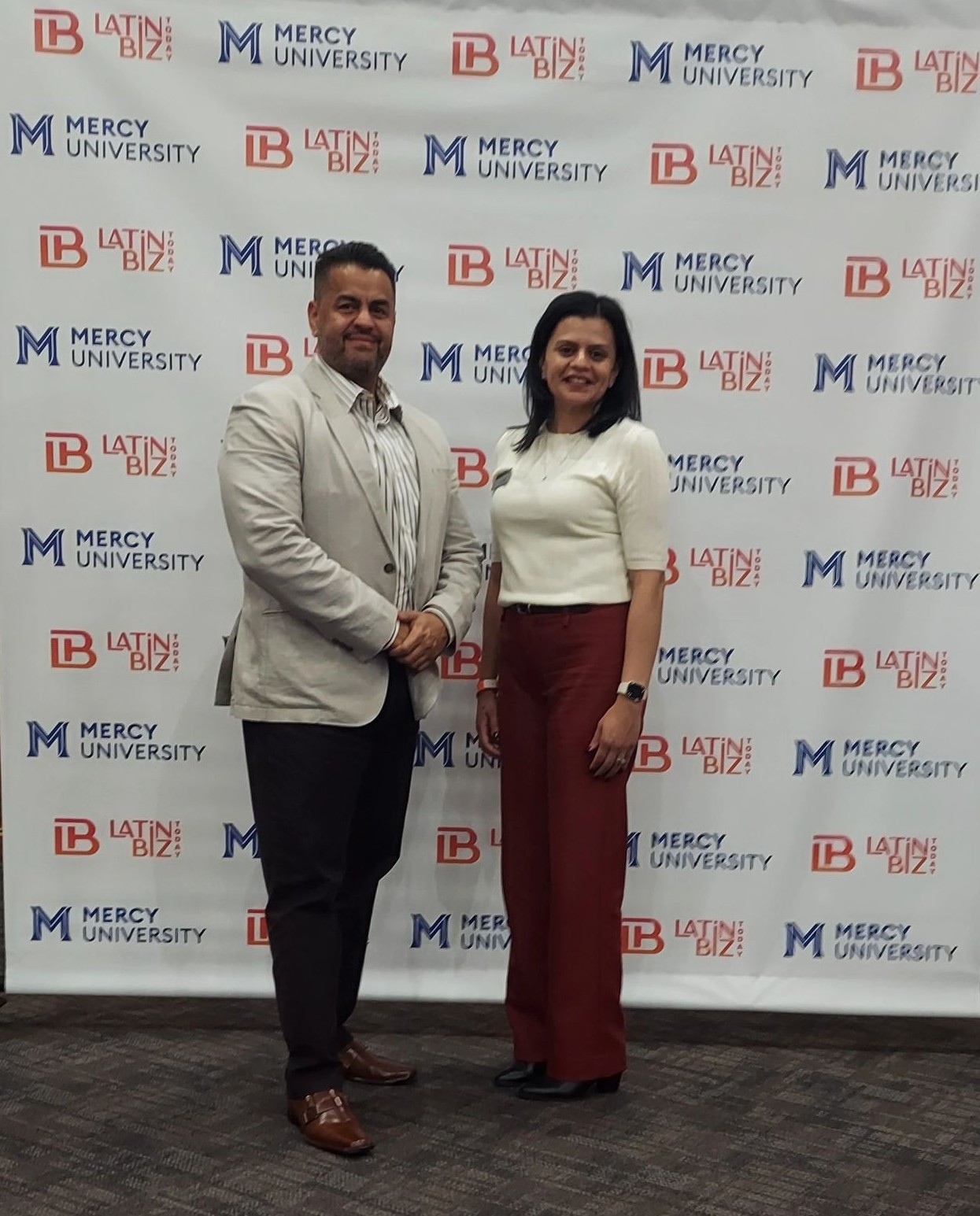 Mara pictured with Roger at a Latin Business Today event.