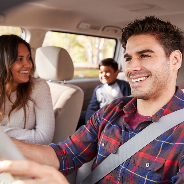 Family in car