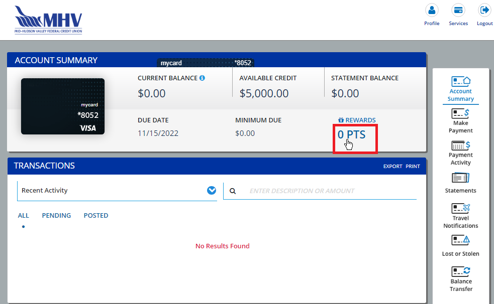 Visa online banking portal