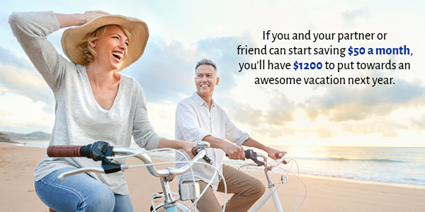 Couple on bicycles