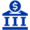 Bank icon with money sign