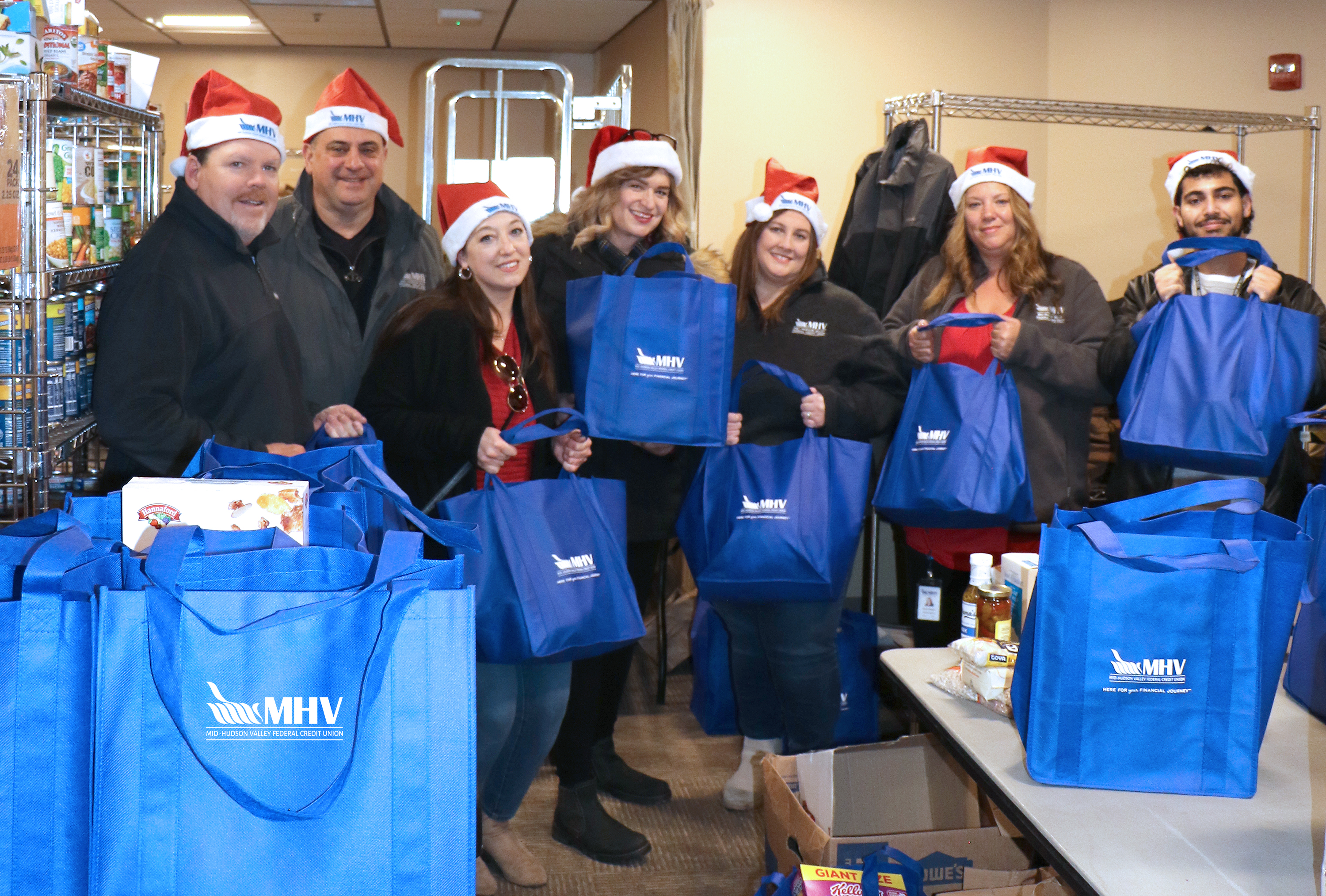 MHV staff members assisting with Veterans Food Drive