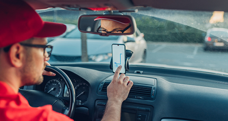Gig economy worker in car