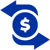 Arrows with dollar sign in the middle