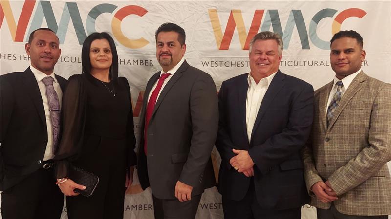Roger pictured with MHV staff at the Westchester Multicultural Chamber Moxie Awards.