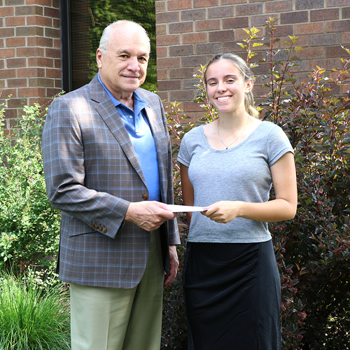 Scholarship winner Madeline Marricco with Wayne Winkler, MHV President and CEO